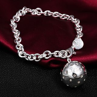 High Quality Sweet Silver Silver Plated With Pierced Bead Charm Bracelets