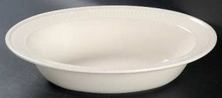 Wedgwood Edme 10 Oval Vegetable Bowl, Fine China Dinnerware   Off White,Ribbed