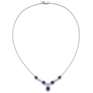 Lab Created Sapphire & Sterling Silver Necklace, White, Womens