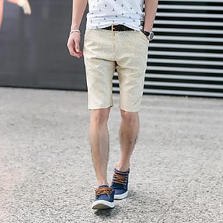 GBS Mens Linen Spring Korean Slim Fit Mid Length Pants(Khaki)
