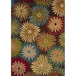 Brown/ Blue Transitional Area Rug (5 X 76)