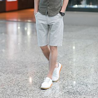 GBS Mens Korean Slim Fit Linen Short Pants(Screen Color)