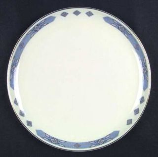 WS George Cherokee Dinner Plate, Fine China Dinnerware   Blue Band W/Diamond ,Ca