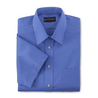 Stafford Short Sleeve Easy Care Broadcloth Dress Shirt, Blue, Mens
