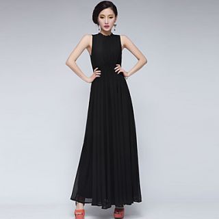 Color Party Womens Fashion Swing Dress (Black)
