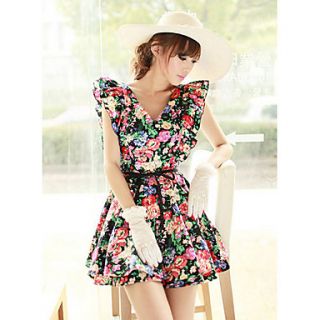 Womens Vintage Countryside Style Mini Dress
