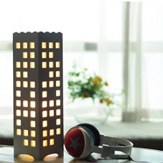 YOUKE Carving Cut Out Quiet Rectangle Table Lamp (White)