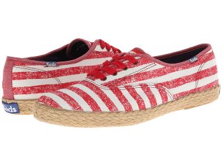 Keds Champion Washed Stripe Jute Womens Shoes (Red)