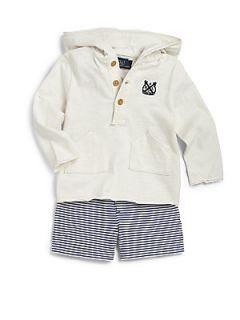 Ralph Lauren Infants Two Piece Hoodie & Striped Shorts Set   Nevis