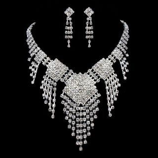 ME Vintage Luxury Austria Rhinestone Set Wedding Necklace And Earings Set T0003