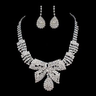 ME Vintage Luxury Austria Rhinestone Set Wedding Necklace And Earings Set T0016