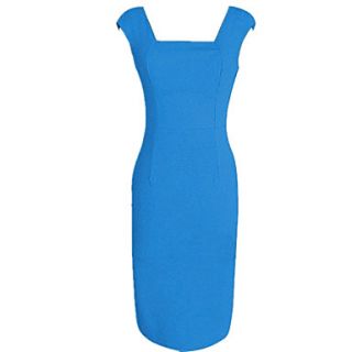 MS Blue Simple Slim Fit Dress