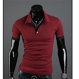 HKWB Casual Big Size Short Sleeve Polo Shirt(Red)