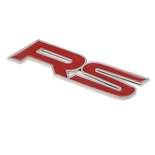 Stylish DIY Letter Style Zinc Alloy Car Sticker   Red Silver (2 PCS)