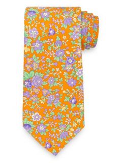 Paul Fredrick Mens Floral Printed Silk Tie