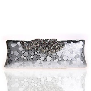 ONDY NewPeacock Diamond Elegance Evening Bag (Silver)