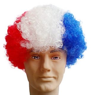 Black Afro Wig Fans Bulkness Cosplay Christmas Halloween Wig French Flag Wig 1pc/lot