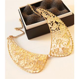 Yiyi Womens Exaggerated Cut Out Carved Fake Collar Necklace(Gold)