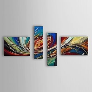 Hand Painted Oil Painting Abstract Set of 4 1307 AB0471