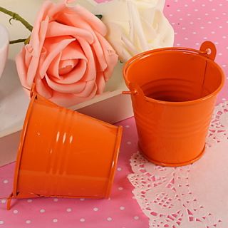 Orange Mini Candy Favor Box Pail Bucket Wedding Party Favor Set of 12