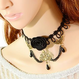 OMUTO Gothic Collarbone Crown Vintage Necklace(Black)