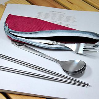 Stainless Steel Cutlery Set for Travel (Spoon, Fork and Chopsticks)