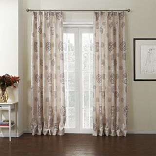 (One Pair) Barroco Print Dots Lined Blackout Curtain