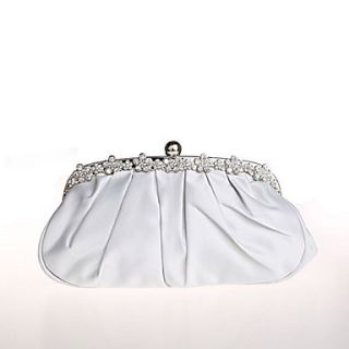ONDY NewSimple Luxury Diamond Silk Evening Bag (Silver)