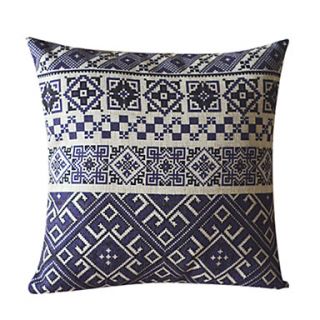 Country Geometric Cotton/Linen Decorative Pillow Cover