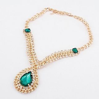 Shadela Vintage Diamond Green Fashion Necklace CX144