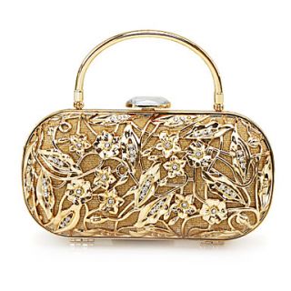 Delicate Metal With Rhinestone Wristlets/Evening Handbags