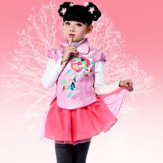 WXH ChildrenS Sweet Lovely Dancing Dress Suit(Pink)