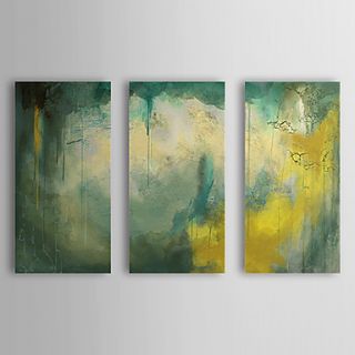 Hand Painted Oil Painting Abstract with Stretched Frame Set of 3 1308 AB0710