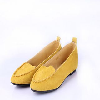 Womens Lovely Simple Solid Color Flat Shoes(Yellow)