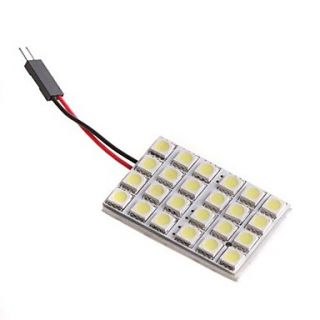 5050 SMD 24 LED White Dome Bulb Light for Car Interior with 3 Adapters