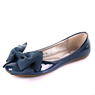 Womens Bow Decoration Solid Color Shoes(Blue)