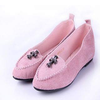 Womens European Lovely Simple Solid Color Flat Shoes(Pink)