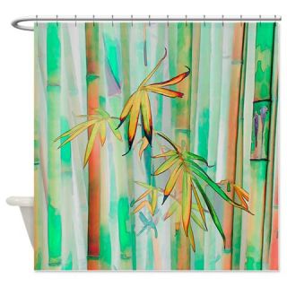  Orange and Green Bamboo Shower Curtain  Use code FREECART at Checkout