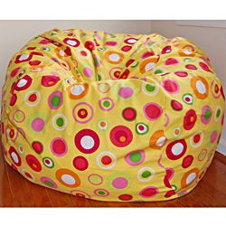 Ahh Products Bubbly Citrus Cotton Washable Bean Bag Chair (Yellow, red, pink, green, whiteMaterials Cotton cover, polyester liner, polystyrene fillingWeight 9 poundsDiameter 36 inchesFill Reground polystyrene (styrofoam) piecesClosure ZipperRemovable