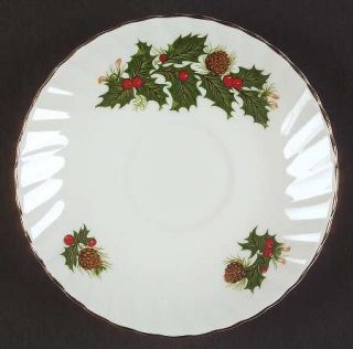 Rosina Queens Yuletide (Scalloped) Saucer for Footed Cup, Fine China Dinnerware