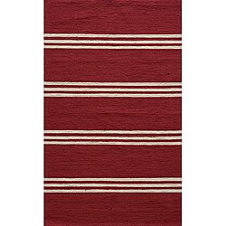Indoor/outdoor South Beach Red Striped Rug (8 X 10)
