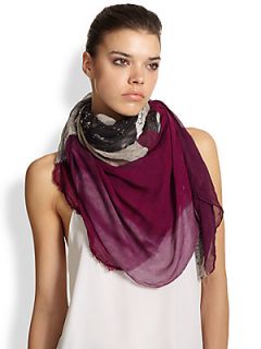 Yigal Azrouel Cubic Girl Cashmere & Modal Scarf   Purple