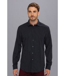John Varvatos Collection Printed Slim Fit L/S Shirt Mens Long Sleeve Button Up (Blue)