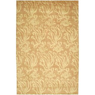 Martha Stewart Seaflora Corraline Silk/ Wool Rug (86 X 116)