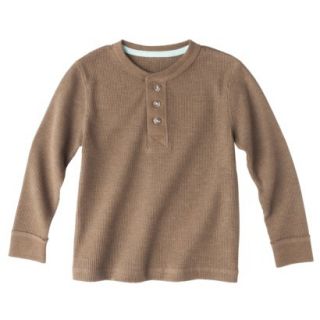 Cherokee Infant Toddler Boys Long Sleeve Thermal Henley Shirt   Mud Hut 3T
