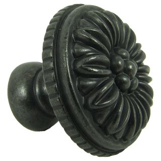 Stone Mill Hardware Antique Black Dahlia Cabinet Knob (pack Of 25) (ZincHardware finish Black antiqueDimensions 1.375 inches long x 1.25 inch deepCircular cabinet knob with an ornate and intricately engraved flower patter on topCase of 25Includes instal