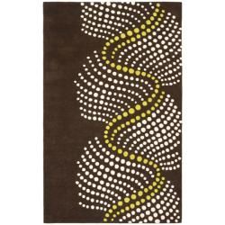 Handmade Soho Waves Brown New Zealand Wool Rug 6 X 9)