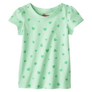 Circo Infant Toddler Girls Short Sleeve Mini Heart Tee   Mint Green 3T