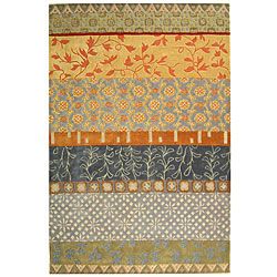 Handmade Rodeo Drive Collage Multicolor N.Z. Wool Rug (6 X 9)
