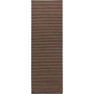 Hand woven Lecce2 Espresso Wool Runner Rug (26 X 8)